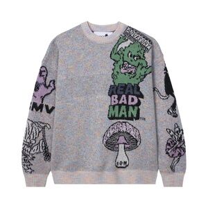Real Bad Man Too Many Graphics Sweater